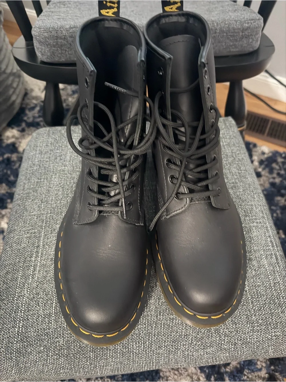 Brand new Men's Black Lace-Up Dr. Marten boots with winter grip soles. - Picture 1 of 6